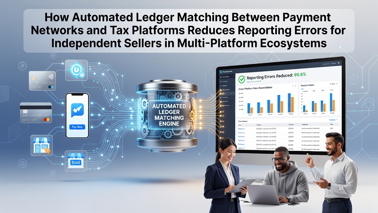 Automated ledger matching process connecting payment networks to tax platforms for sellers