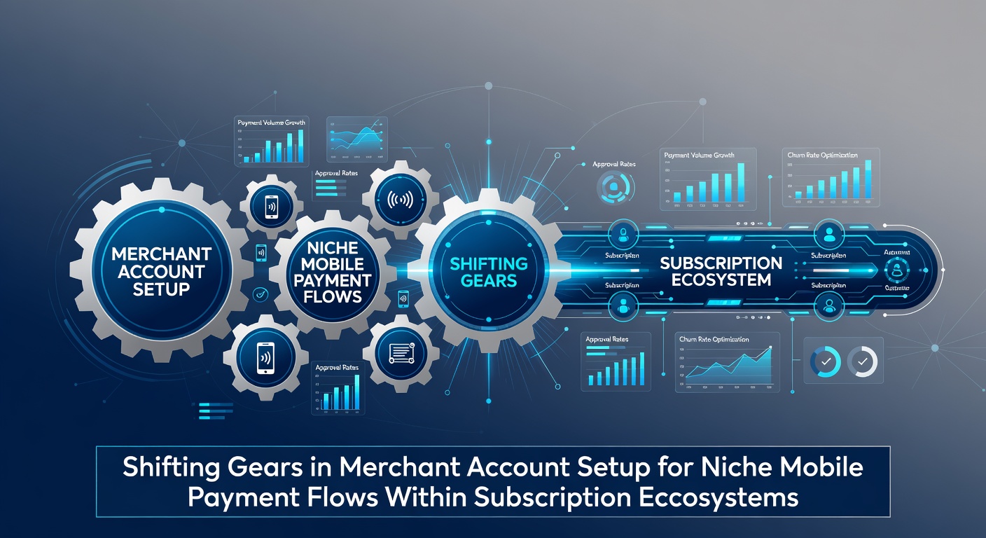 Diagram showing mobile payment integration points within subscription merchant accounts