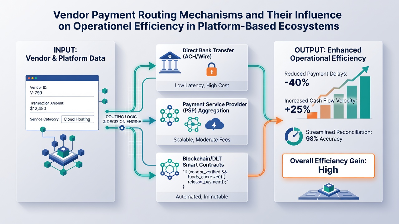 Flowchart showing settlement orchestration between vendors and platform processors